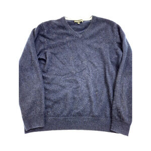 The Cashmere Project Blue Sweater Long Sleeve 100% Cashmere Pull over Size Large